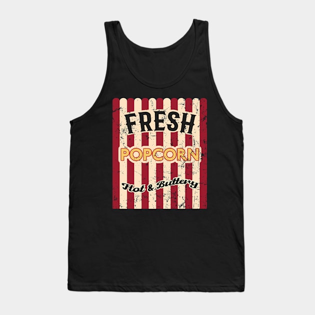 FRESH Popcorn Carnival Costume Cinema Funny Vintage POPCORN Tank Top by Spreadlove